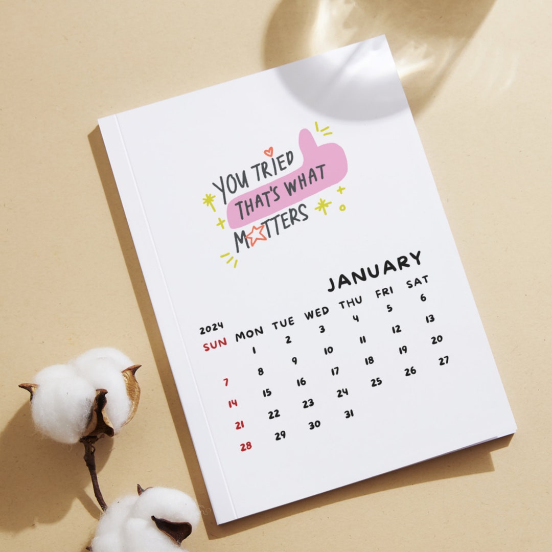 2024 Printable Affirmation Calendar Digital PDF Download Etsy