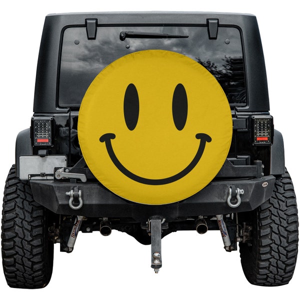 Smiley Face Spare Tire Cover Yellow Smile Tire Cover Cute Spare Tire Cover Jeep Car Gift Spare Tire Protector Retro