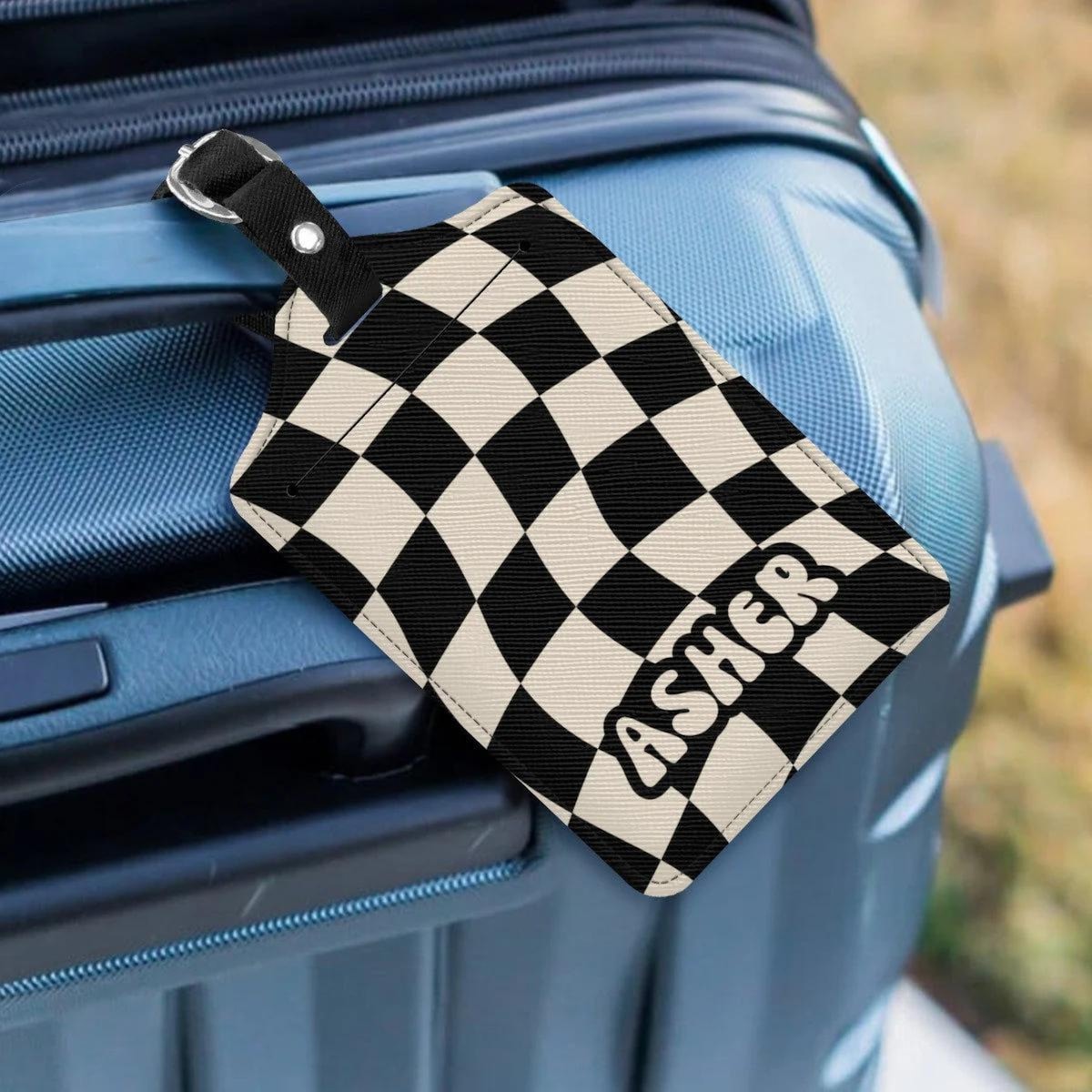 Custom Checkerboard Luggage Tag