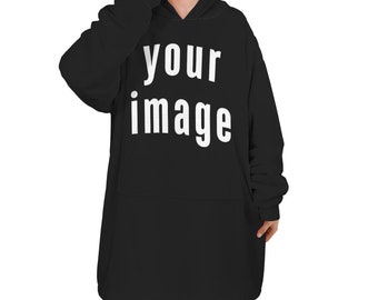 Custom Blanket Hoodie Oversized Personalized Image Wearable Blanket Extra Large Sherpa Kids Blanket Hoodie