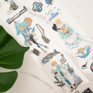 Fantasy Charakter PET-Band | Ein magischer Jungentag | Galaxieeffekt PET-Band | 72 cm Schleife|Journaling|Scrapbooking|