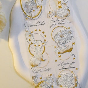 Goldenes Zeitalter|Blumen PET Washi Tape| Heftiges PET Band|90cm Schlaufe|Journaling|Scrapbooking|Junk journal|