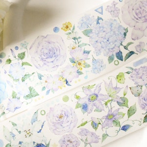 Washitape met bloemen|Picking blauw|Samples washitape|Lus van 100 cm|Scrapbooking|Journaling||