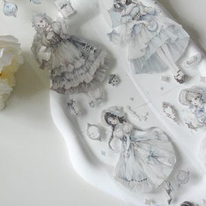 Ruban adhésif PET pour fille mignonne|Rive ouest du lac|Ruban PET encre blanche|boucle de 86 cm|Scrapbooking|Journalistique|Agenda