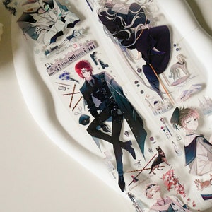 Canine Jungen|süßes Anime Junge weißes Tinte PET Washi Tape|120 cm Schleife|Scrapbooking|Journaling||