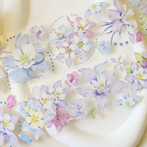 PET-washi-tape met bloemen|Slience|Huisdiertape met verbrijzelde schelp|Lens van 100 cm|Scrapbooking|Journaling||