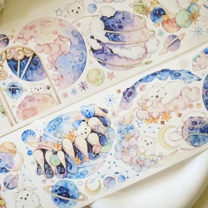Schattige ijsbeer-washitape|Gletsjersterrenbeer|Samples washitape|100 cm lus|Scrapbooking|Journaling||