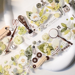 Dattes aux baies|Ruban washi en PET botanique |Ruban PET à encre épaisse|boucle de 150 cm|Scrapbooking|Journaling||野莓实验室