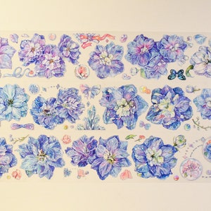 Ridderspoor| 37 graden studio PET-tape met verbrijzelde schaal|100 cm lus|Journaling|Scarpbooking|Decortape|37度工作室 大飞燕
