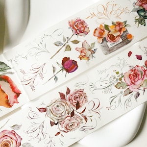 Vintage roze washitape|Rozenfabriek | lus van 100 cm|Scrapbooken|Journaling|