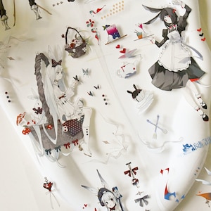 Ruban adhésif PET avec personnages mignons|Ruban adhésif PET à encre blanche|Boucle de 66 cm|Scrapbooking|Journalistique|
