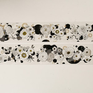 Usuhanairo|Japanse washi PET-tape met bloemen| PET-tape met goudfolie|Lens van 72 cm|Scrapbooking|Journaling||