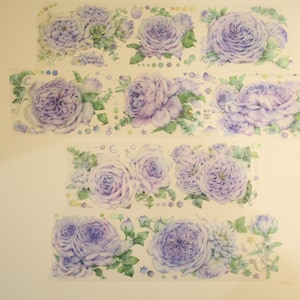 Paarse rozen| OKMT studiokristallen PET-tape|100 cm lus|Journaling|Scrapbooking|Decortape|新七天 紫月