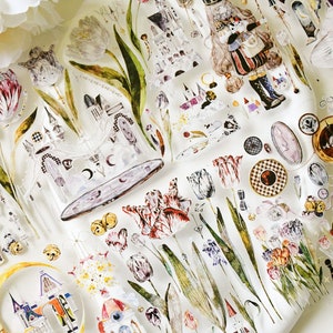 Fantasy PET-tape|Moon City|Witinktende PET-tape|Lus van 134 cm|Scrapbooking|Journaling|10 cm ultrabrede PET|月下城