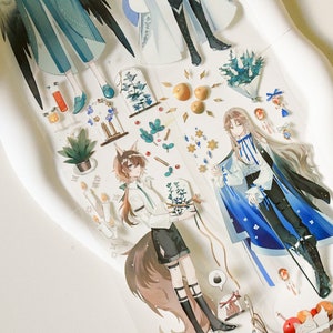 PET-washi-tape met schattige jongensfiguur|Gevaarlijke atmosfeer|Witinktende PET-tape|Lens van 100 cm|Scrapbooking|Journaling|