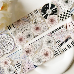 Vliegende notities|Holografische zilveren PET-tape|100 cm lus|Scrapbooking|Journaling||