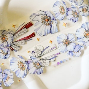 PET-tape met bloemen|Bergbloem|PET-tape met witte inkt|Lens van 85 cm|Scrapbooking|Journaling||