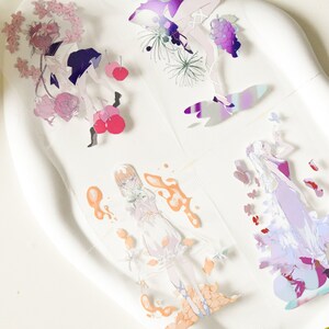PET-tape schattig meisje|Smaakperiode|Witinktende PET-tape|75 cm lus|Scrapbooking|Journaling|Planner