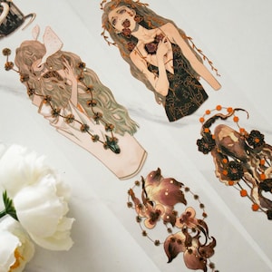Doorn en stekels|Gotische washi-pet-tape|brons-gouden verijdelde PET-tape|lus van 88 cm|Scrapbooking|Journaling||