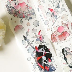 Leuke fantasiewashi-tape|Ouverture dorp-grijs | Lus van 100 cm|Scrapbooking|Journaling|