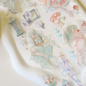 Dagen van dromen|Huisdier washi-tape met schattige meisjes | PET-tape met zware inkt|Llust van 80 cm|Scrapbooken|Journaling||
