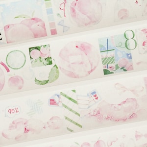 Sample lus perzik washitape|Vol met perziken|野柚Neinei washi-tape|200 cm lus|Journaling|Scrapbooking|bujo|art journaling|野柚Neinei 桃桃满满
