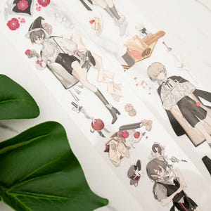Cute boy PET-washi-tape|Nachtveer|Witinktende PET-tape| Lus van 88 cm|Scrapbooking|Journaling||