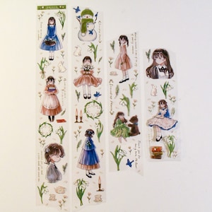 Schneeglöckchens Schutz| xishe studio PET Tonband|100 cm Schleife|Journaling|Journal|Dekor-Tape|Journal|Junk Journal|Scrapbooking|Mädchen