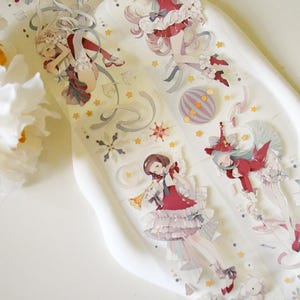 Leuke PET-washi-tape voor meisjes|Als de wind komt| PET-tape met verbrijzeld schelpeffect| Lus van 100 cm|Journaling|Scrapbooking|Junkjournaal|