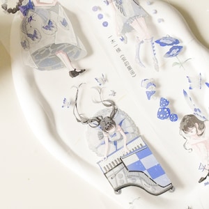 PET-tape schattig meisje|Paars sprookje|Witinktende PET-tape|lus van 87 cm|Scrapbooking|Journaling|Planner