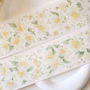 Washitape met leliebloemen|Peruaanse lelie|Lus van 100 cm|Scrapbooking|Journaling|