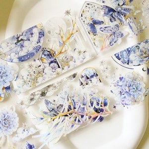 Ruban adhésif washi en PET fantaisie|Cerf dans le nuage|Échantillons de ruban adhésif washi brillant arc-en-ciel|boucle de 100 cm|Scrapbooking|Journaling||