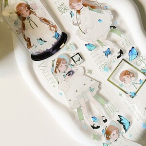 PET-washi-tape voor schattige meisjes|Mei-lelie|Witinktende PET-tape|100 cm lus|Scrapbooking|Journaling||