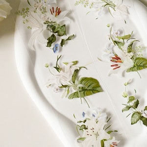 Monsters vintage PET-washi-tape met bloemen|Witte pixels|Witte PET-tape|65 cm lus|Scrapbooking|Journaling||