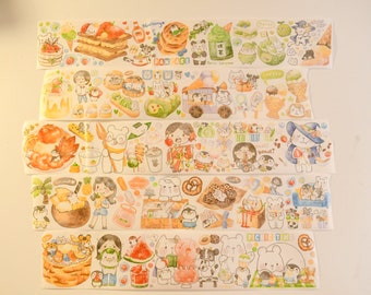 Sample loop dessert washi tape| Snow country desserts| Lulu penguin washi tape|140cm loop|Journaling|Scarpbooking|小企鹅造物社 雪国甜品站