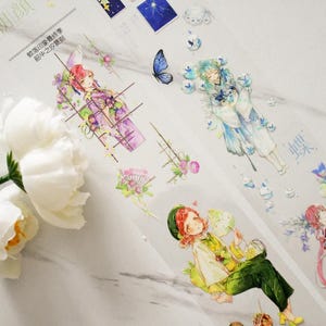 Leuke PET-tape voor meisjes| Zhaohua's Tide|Witte PET-tape|Lus van 122 cm|Scrapbooking|Journaling|Planner