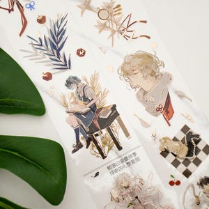 Muse's Praise|Schattige washi PET-tape|Roosgoud verijdelde PET-tape|Lus van 82 cm|Scrapbooking|Journaling||