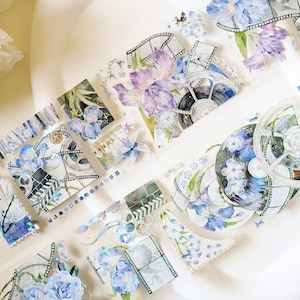 Bloemenfolie|Huisdiertape met verbrijzelde schelp|Lens van 100 cm|Scrapbooking|Journaling||