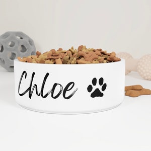 Personalized Ceramic Pet Bowl, Customized With Your Dogs Name, Water Bowl, Food Bowl For Pet