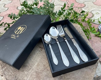 handmade Stainless steel 11 guage Kitchen Cutlery table spoon Christmas gift 4 pieces