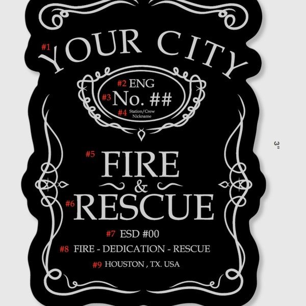 Fire Department Stickers Etsy
