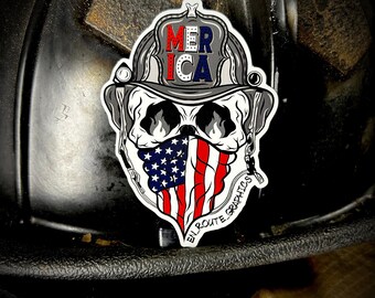 MERICA  Firefighter Sticker