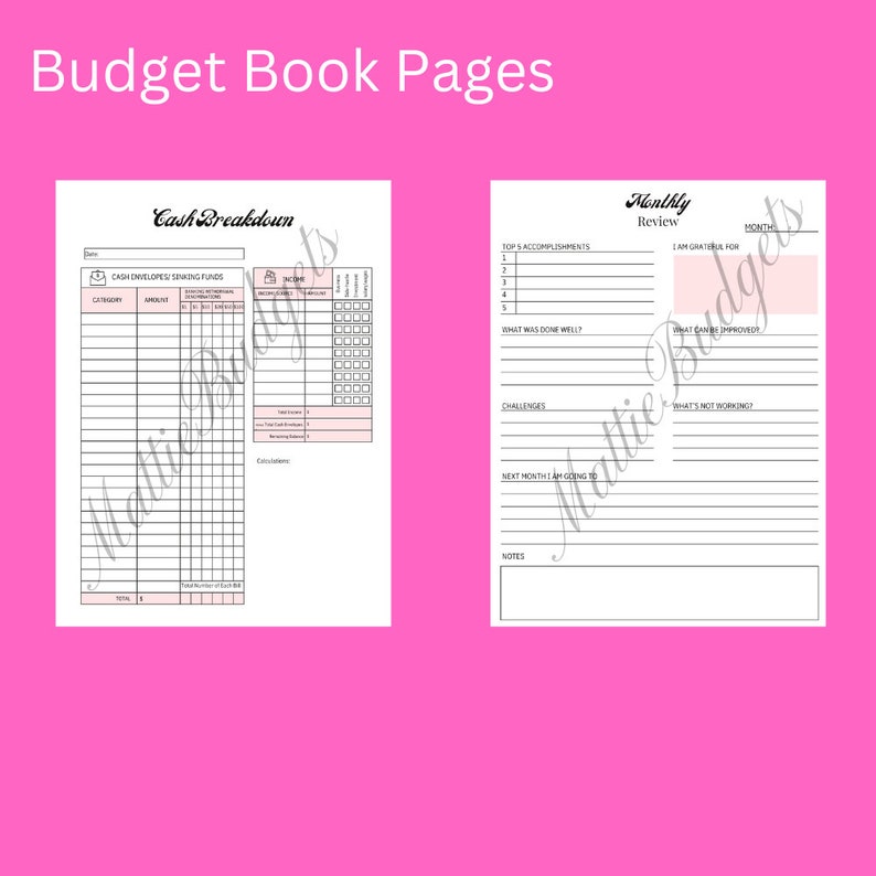 Budget by Paycheck Workbook, Sinking Fund and Cash Stuffing Workbook