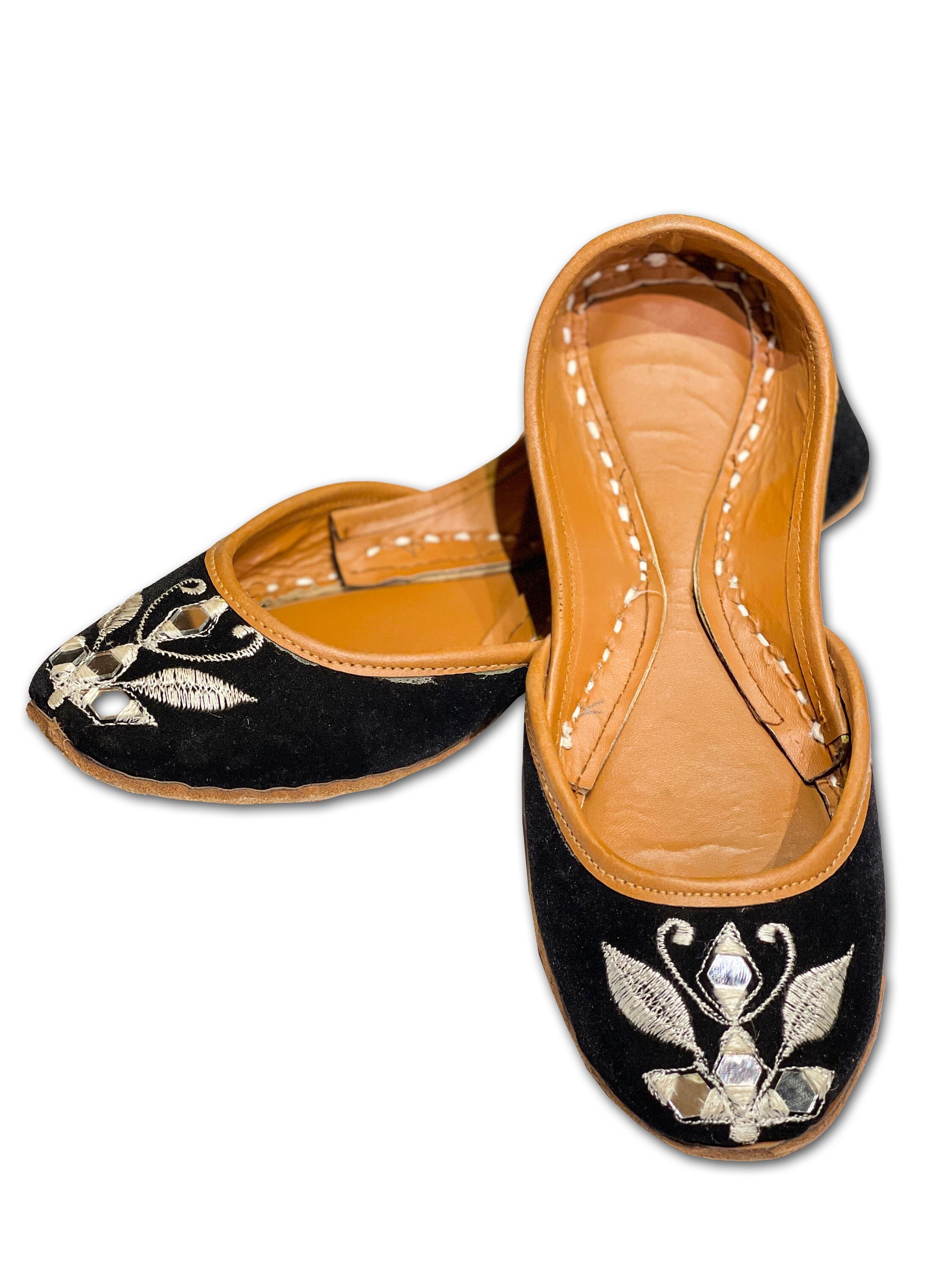 Zonnebloem Juttis voor vrouwen Schoenen damesschoenen Instappers Juttis en mojaris gratis verzending Pakistaanse outfit bruids Khussa 