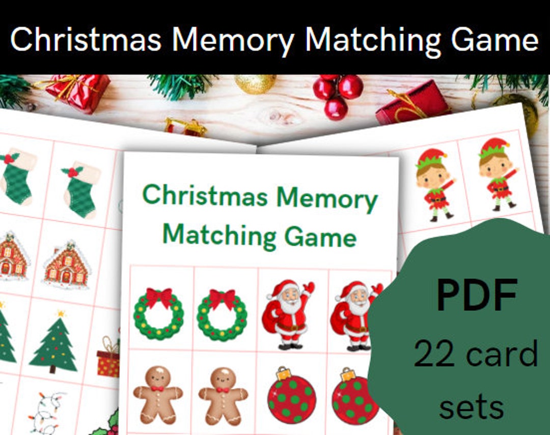 Christmas Memory Matching, Christmas Matching Game, Holiday Memory