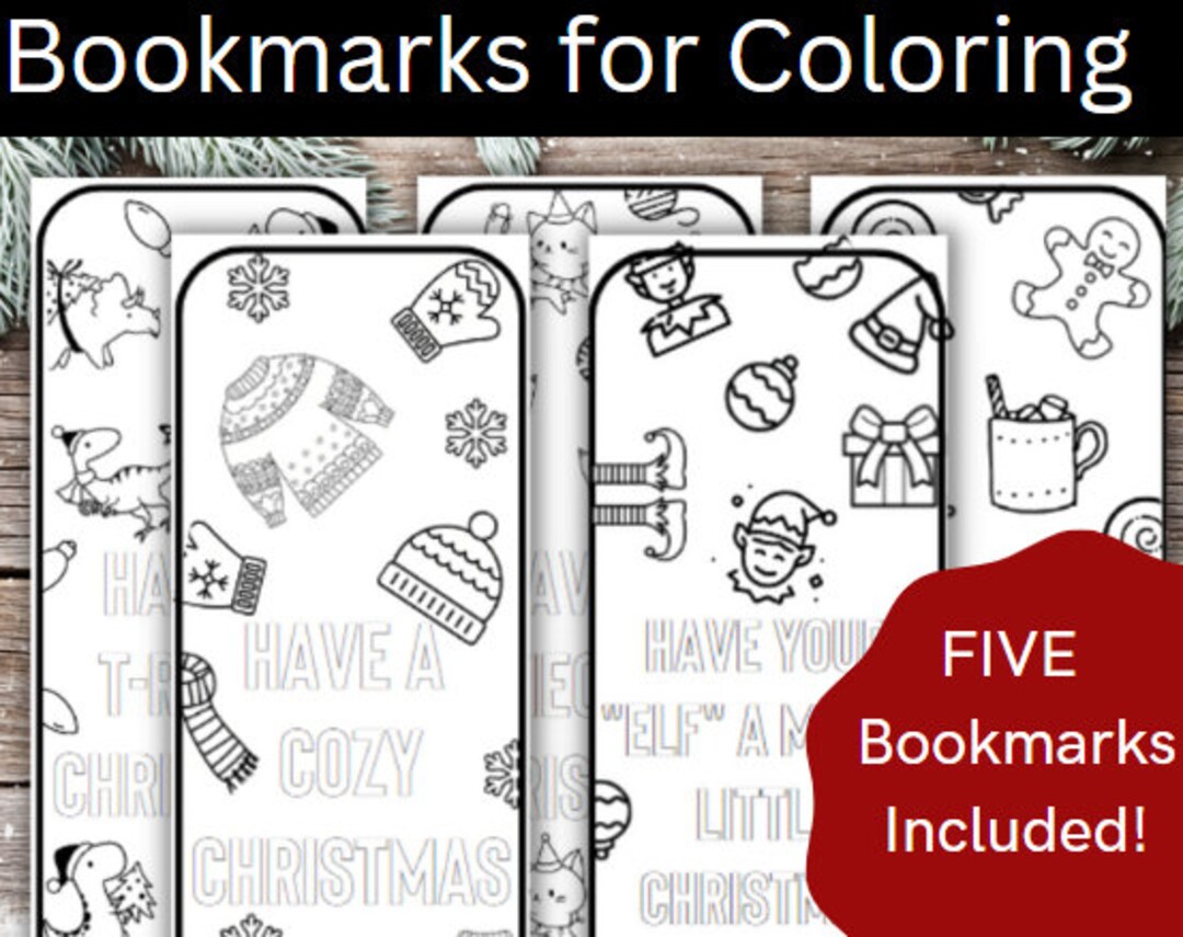 Christmas Bookmarks for Coloring, Christmas Coloring, Holiday Bookmarks ...
