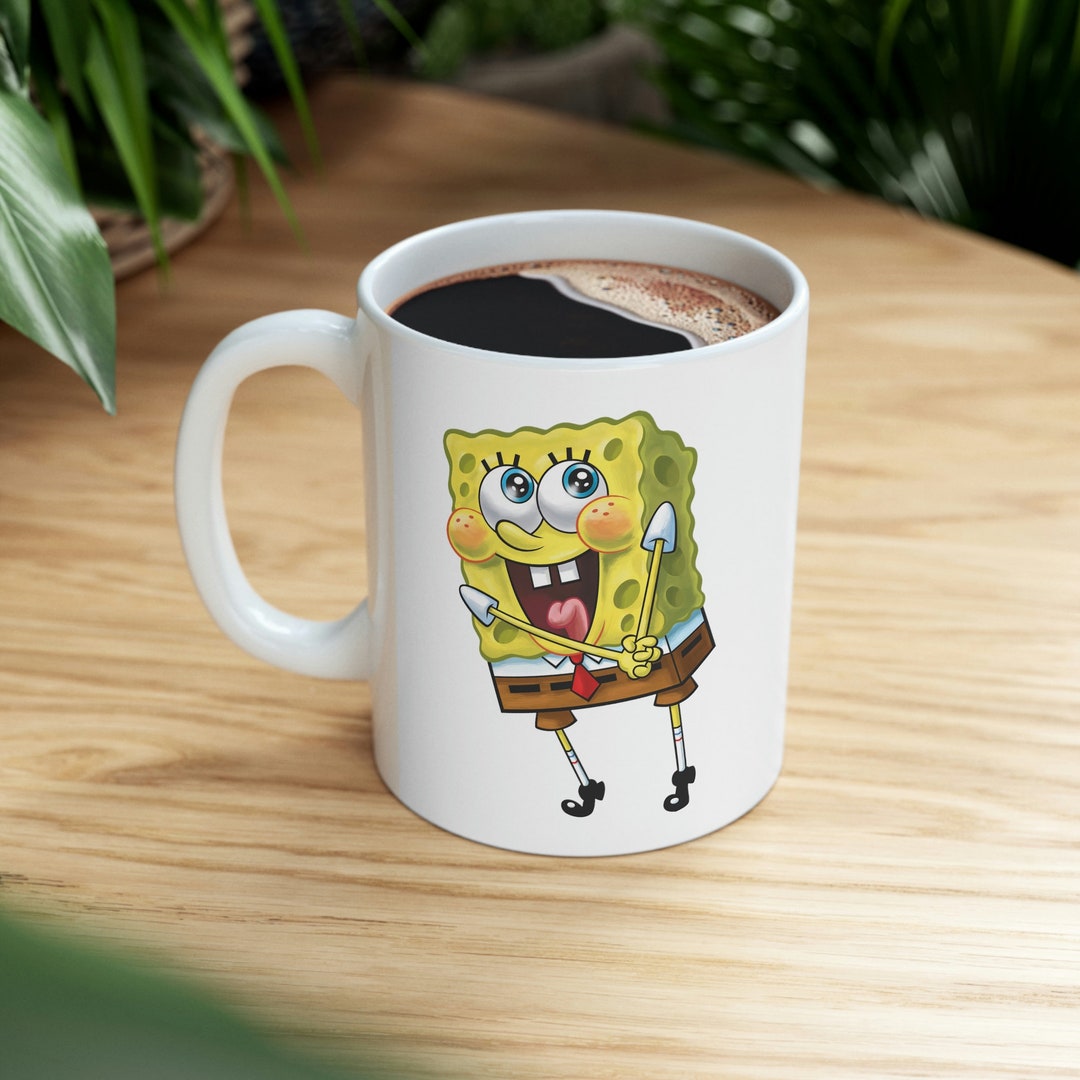 Spongebob Squarepants Happy Mug Spongebob Mug Cartoon Mug Etsy