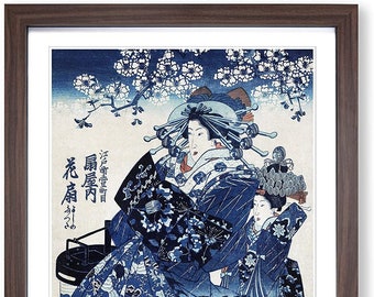 Japanese Fine Art Ogiya uchi Hanaogi Print Poster