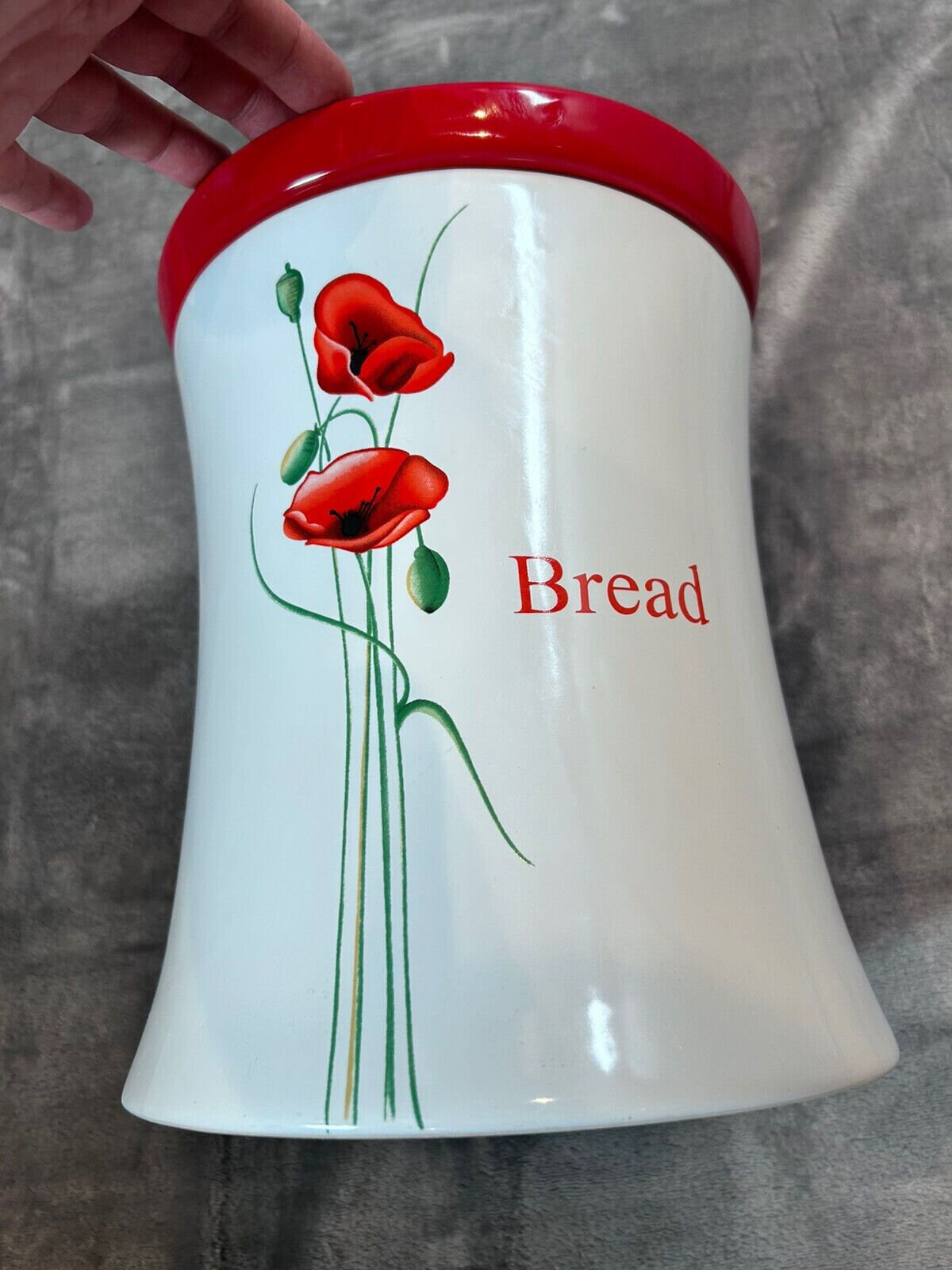 Dunelm Ceramic Poppy Bread Bin Canister Jar White With Red Etsy UK