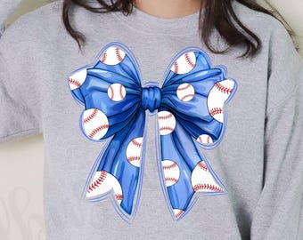 Baseball Coquette blue bow png file, baseball png file, Png file download, Sublimation png file, baseball png design, baseball png
